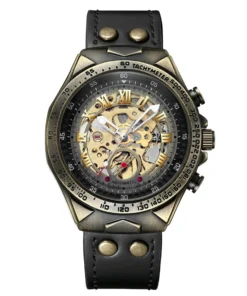 UTHAI Retro Men Watch Business Waterproof Bronze Automatic Mechanical Machine Watch Leather Strap Male Fashion Clock Wristwatch - AliExpress 1511 - Color : black