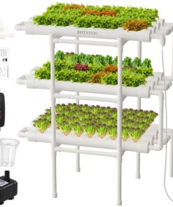 Hydroponics Growing System Kit,BHTNYOO 3 Layers/108 Sites Hydroponic Garden Vegetables and Herbs PVC-Pipe Cultivation Equipment