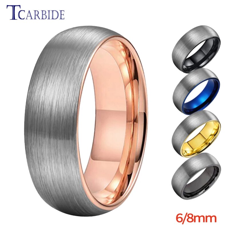 Best Jewelry Birthday Gifts for Son : Unique and Thoughtful Gift Ideas to Celebrate His Special Day 6mm 8mm Tungsten Engagement Ring For Women Men Domed Brushed Multicolor Jewelry Accessories Comfort Fit