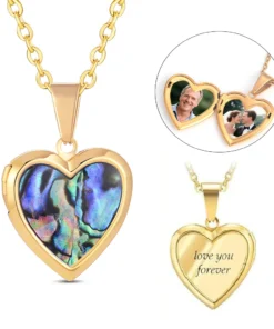 Stainless Steel Heart Locket Necklace for Women Men Openable Photo Personalized Jewelry Gift for Mom, Wife, Daughter, Sister
