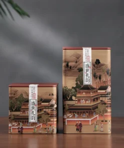 Tea Packagings Box Empty Square Tinplate Containers Portable Airtights Canister Tea Leaf Organizers Gift