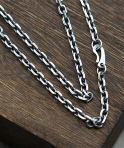 BOCAI 2023 New Fashion Real S925 Silver Men Necklace Cross Long Sweater Chain Taikoo Chain Fashion Jewelry Accessories