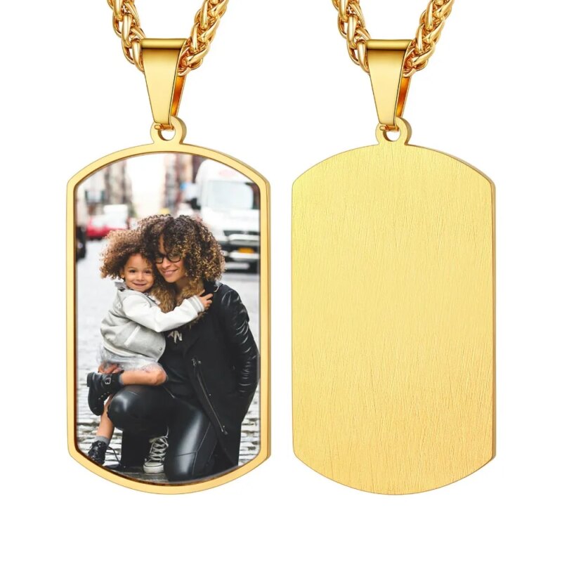 Best Jewelry Birthday Gifts for Son : Unique and Thoughtful Gift Ideas to Celebrate His Special Day U7 Customized Dog Tag Photo Necklace Stainless Steel Personalized Picture Pendant Custom Full Color Image Print Memorial Jewelry