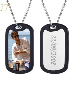 U7 Customized Military Army Dog ID Tag Stainless Steel Personalized Name Photo Image Logo Laser Engraved Necklace for Men Women