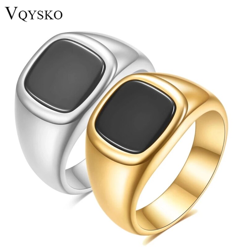 Best Jewelry Birthday Gifts for Son : Unique and Thoughtful Gift Ideas to Celebrate His Special Day VQYSKO Men's Ring Punk Rock Smooth 316L Stainless Steel Signet Ring For Men Hip Hop Party Jewelry Wholesale Male Wedding Anel